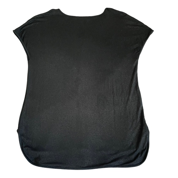 Banana Republic Factory Women's V-neck Gold Shimmer Curved Hem T-Shirt Size M - Picture 5 of 7